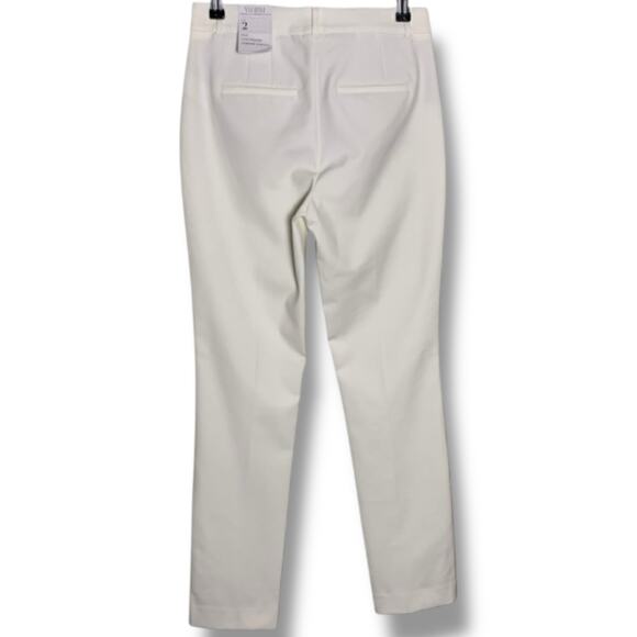 WHBM Trouser NWT Women's Size 2 Elle Slim Trouser Ecru Elle Comfort Stretch - Picture 3 of 10